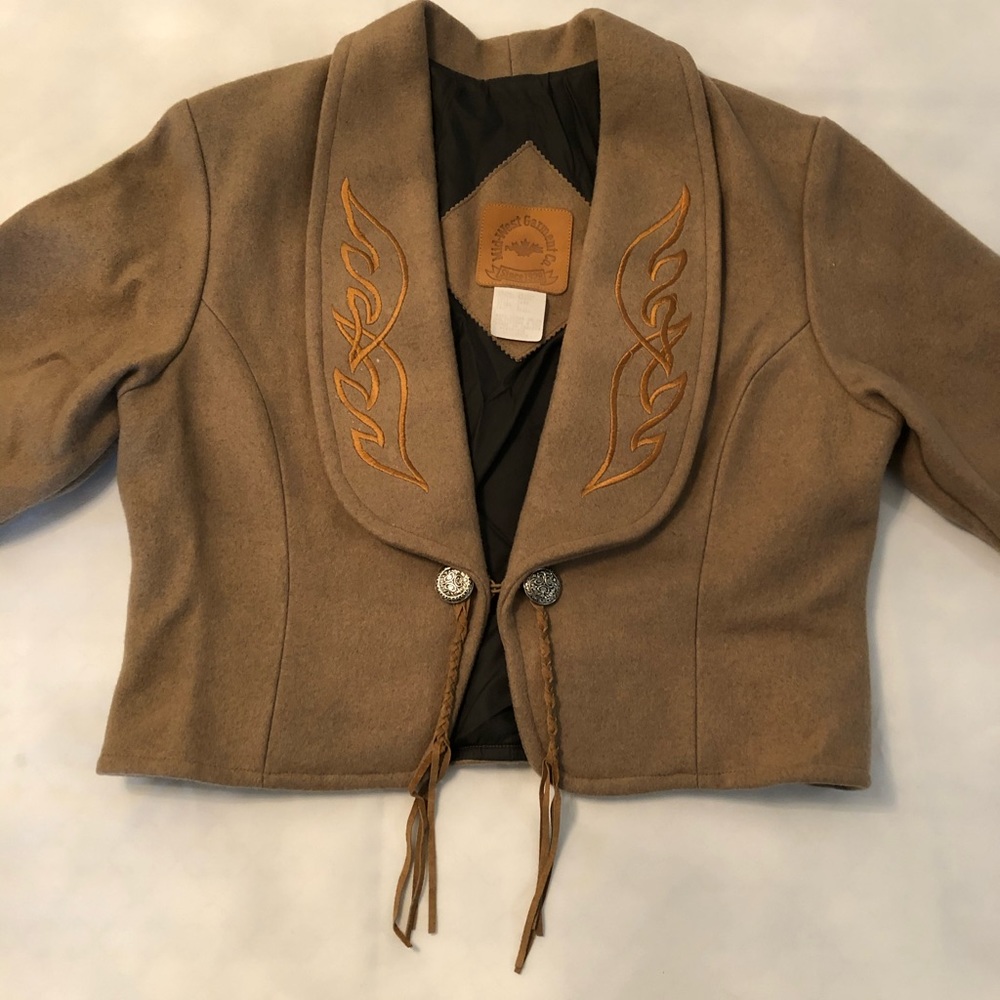 MidWest Garment Co. Ladies Cropped Western Dress Jacket. Wool. Size Large.